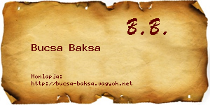 Bucsa Baksa névjegykártya